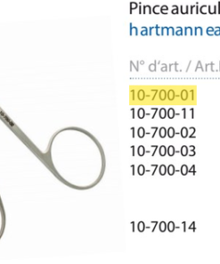 10-700-01 - Pince auriculaire - 0,8 X 4,0 mm, 8 cm
